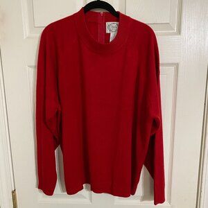 BEAUTIFUL XMAS RED LONG SLEEVE HIGH NECK RAGLAN SLEEVE 2X WORE ONCE LOST WEIGHT